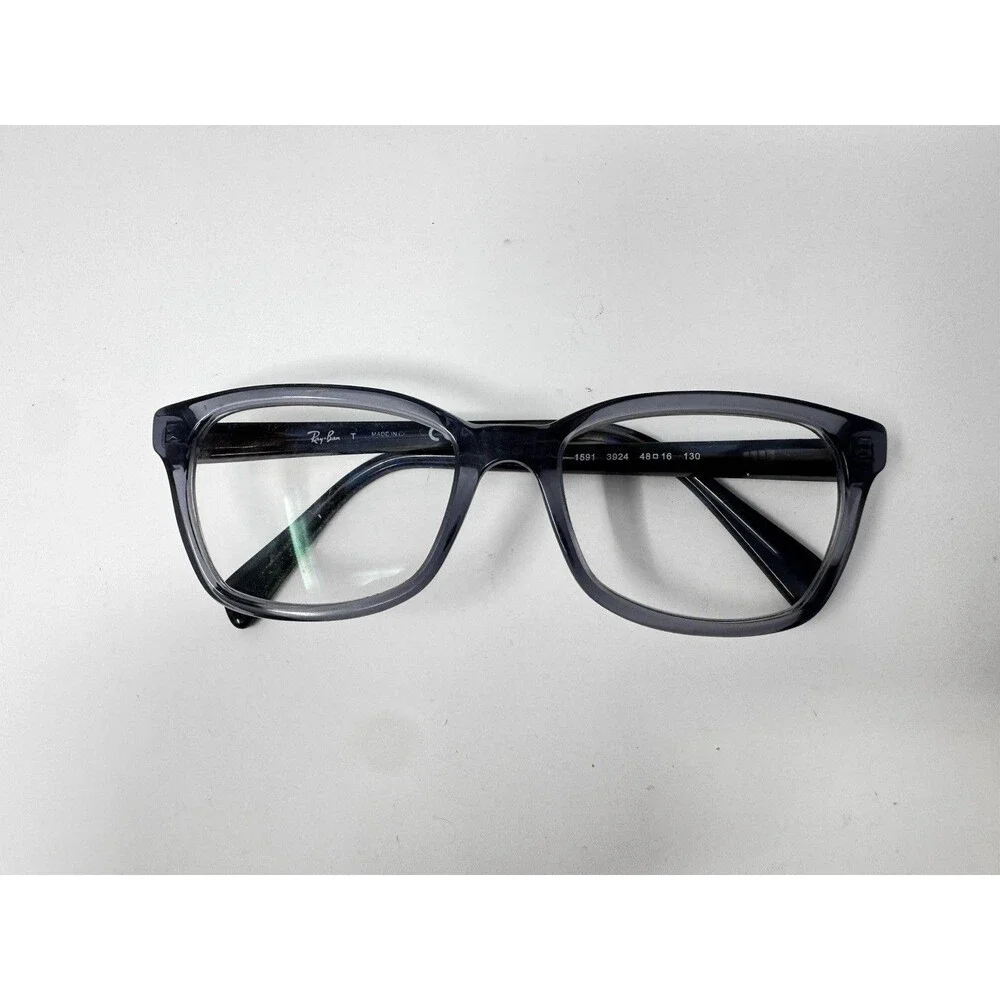 Ray-Ban RB1591 3924 Transparent Gray Eyeglass Frames 48-16-130 Authentic